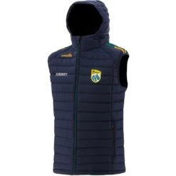 Kerry GAA Men's Peak Hooded Padded Gilet Marine / Bottle / Amber