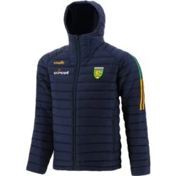 Donegal GAA Men's Peak Hooded Padded Jacket Marine / Green / Amber