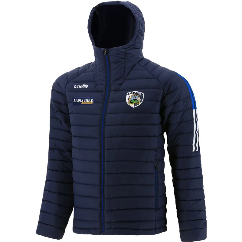 Laois GAA Kids' Peak Hooded Padded Jacket Marine / Royal / White