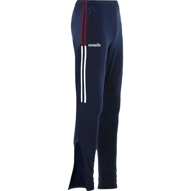 Galway GAA Men's Peak Brushed Skinny Tracksuit Bottoms Marine / Maroon / White - Image 2