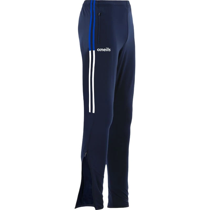 Laois GAA Kids' Peak Brushed Skinny Tracksuit Bottoms Marine / Royal / White - Image 2