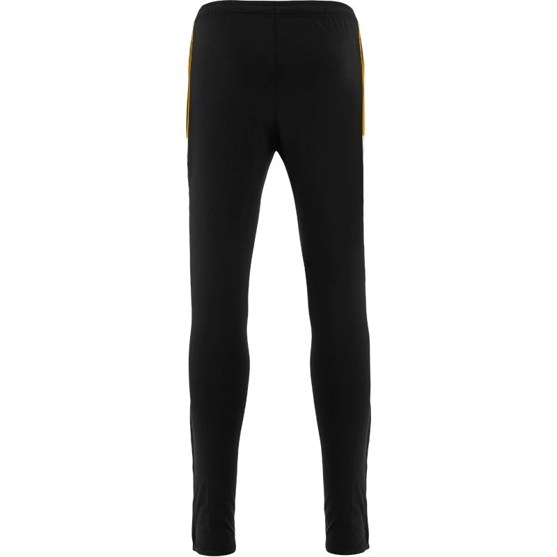 Kilkenny GAA Men's Peak Brushed Skinny Tracksuit Bottoms Black / Amber / White - Image 3