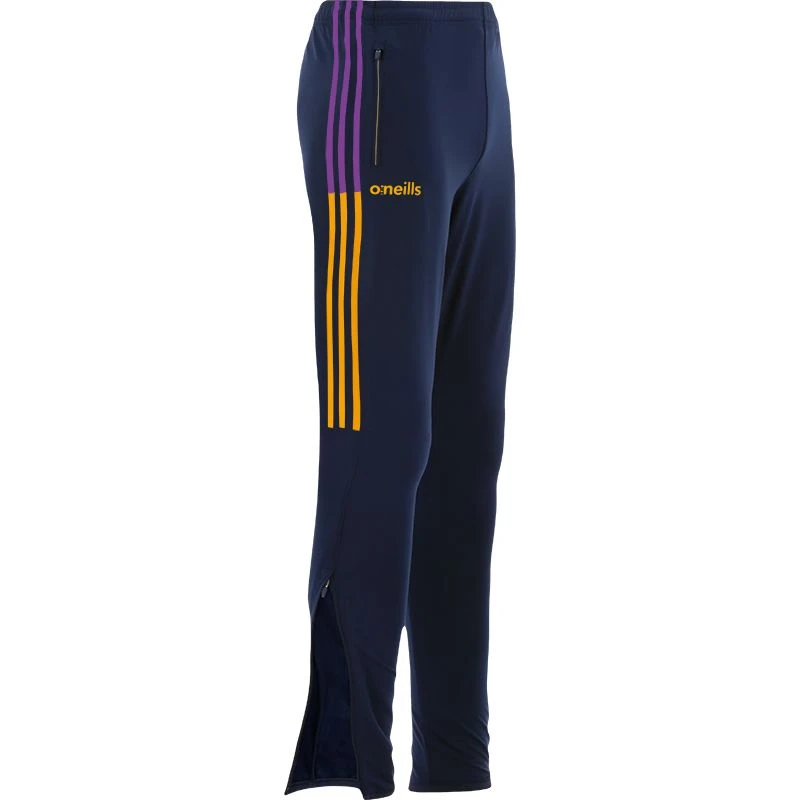 Wexford GAA Men's Peak Brushed Skinny Tracksuit Bottoms Marine / Purple / Amber - Image 2