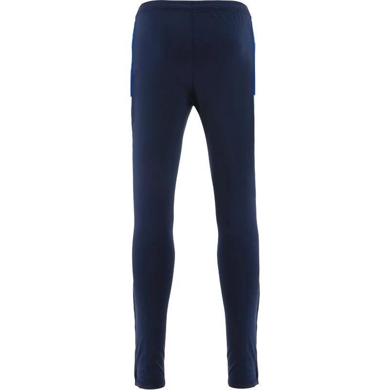Laois GAA Kids' Peak Brushed Skinny Tracksuit Bottoms Marine / Royal / White - Image 3