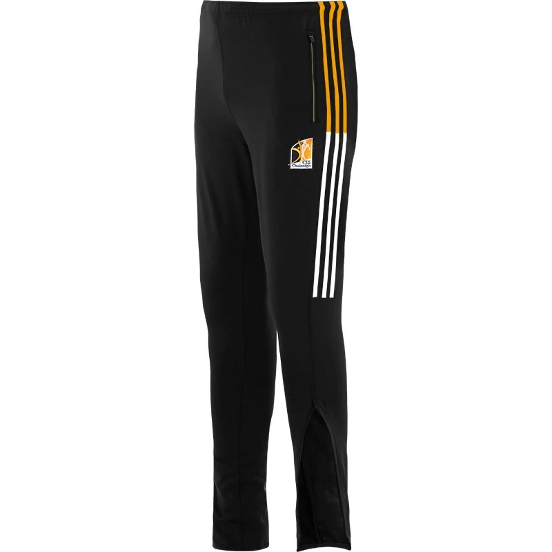 Kilkenny GAA Men's Peak Brushed Skinny Tracksuit Bottoms Black / Amber / White