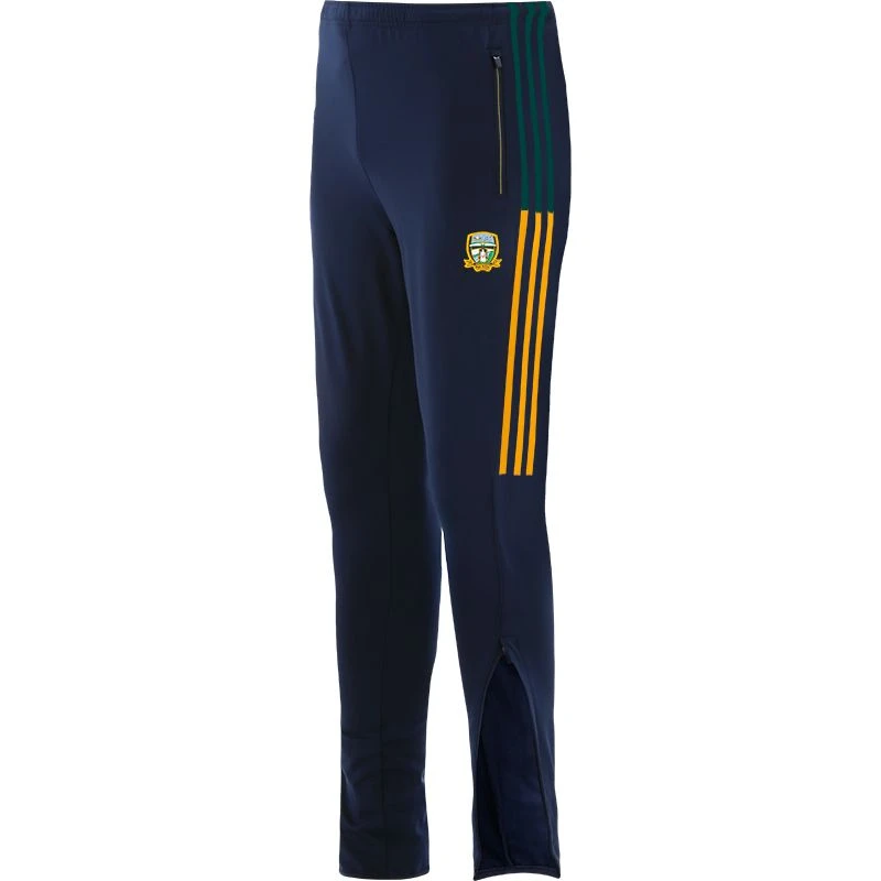 Meath GAA Men's Peak Brushed Skinny Tracksuit Bottoms Marine / Bottle / Amber