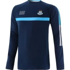 Dublin GAA Men's Peak Brushed Crew Neck Top Marine / Sky / White