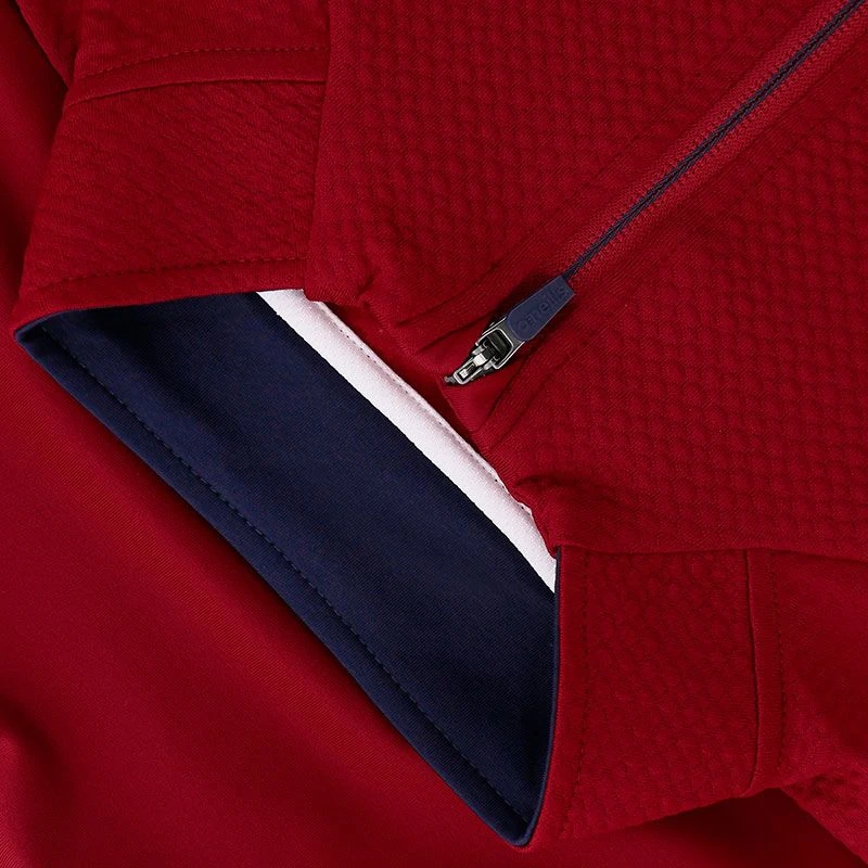 Cork GAA Men's Peak Brushed Half Zip Top Red / Marine / White - Image 3