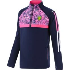 Donegal GAA Kids' Peak Brushed Half Zip Top Marine / Pink / White