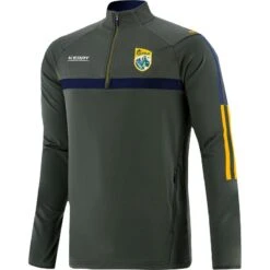 Kerry GAA Men's Peak Brushed Half Zip Top Green / Marine / Amber
