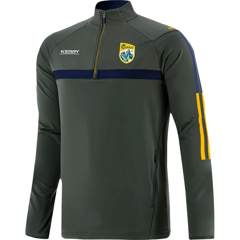 Kerry GAA Men's Peak Brushed Half Zip Top Green / Marine / Amber
