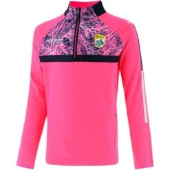Kerry GAA Kids' Peak Brushed Half Zip Top Pink / Marine / White