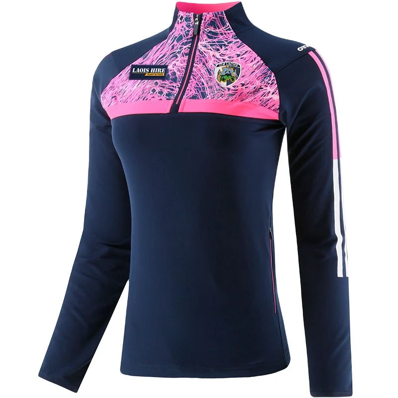 Laois GAA Women's Peak Brushed Half Zip Top Marine / Pink / White