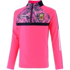 Mayo GAA Kids' Peak Brushed Half Zip Top Pink / Marine / White
