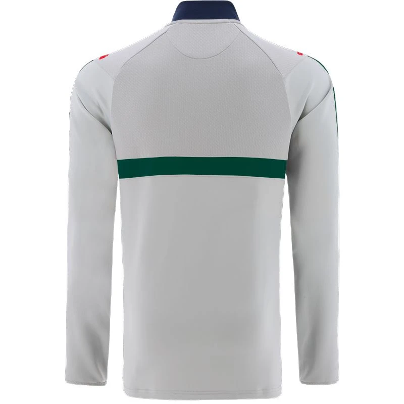 Mayo GAA Men's Peak Hybrid Half Zip Top Silver / Bottle / Red - Image 2