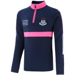 Dublin GAA Kids' Peak Hybrid Half Zip Top Marine / Pink / White