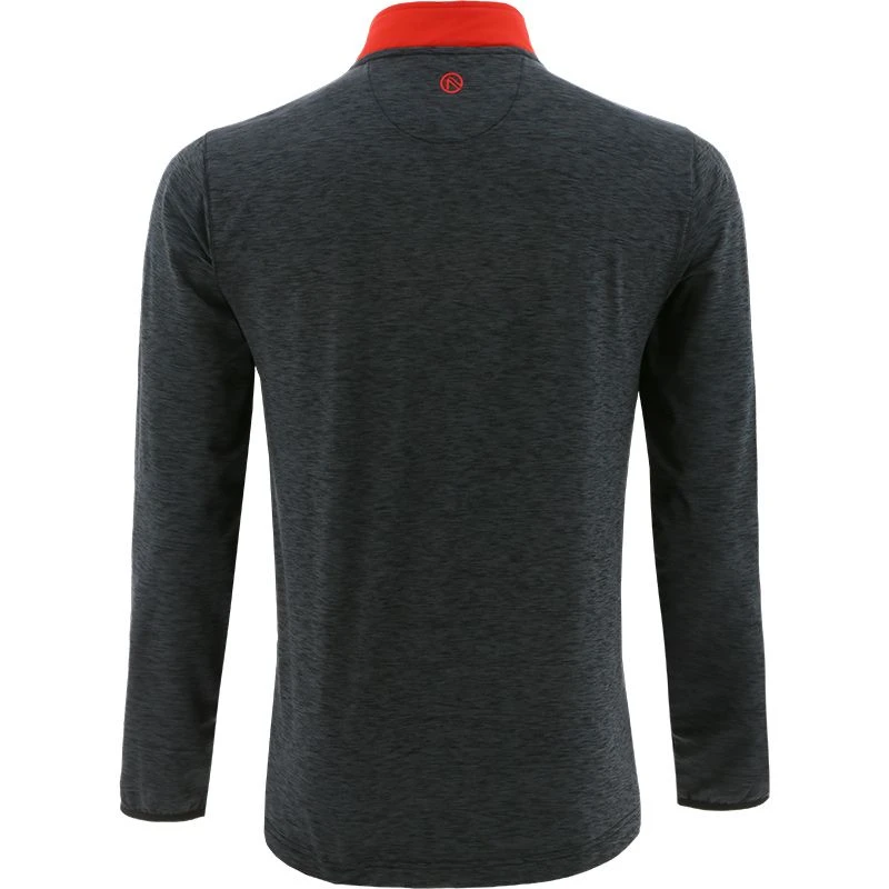 Men's Pluto Brushed Half Zip Top Black / Red - Image 2
