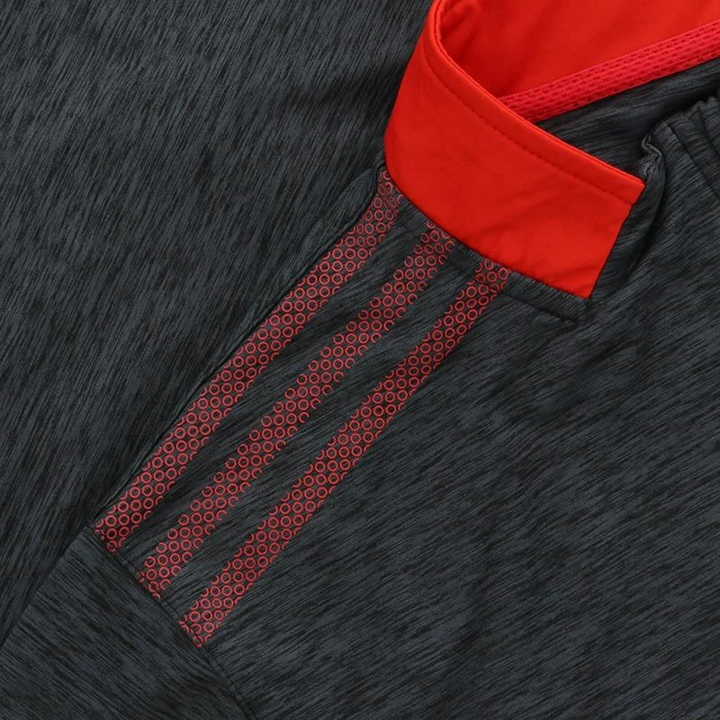 Men's Pluto Brushed Half Zip Top Black / Red - Image 4