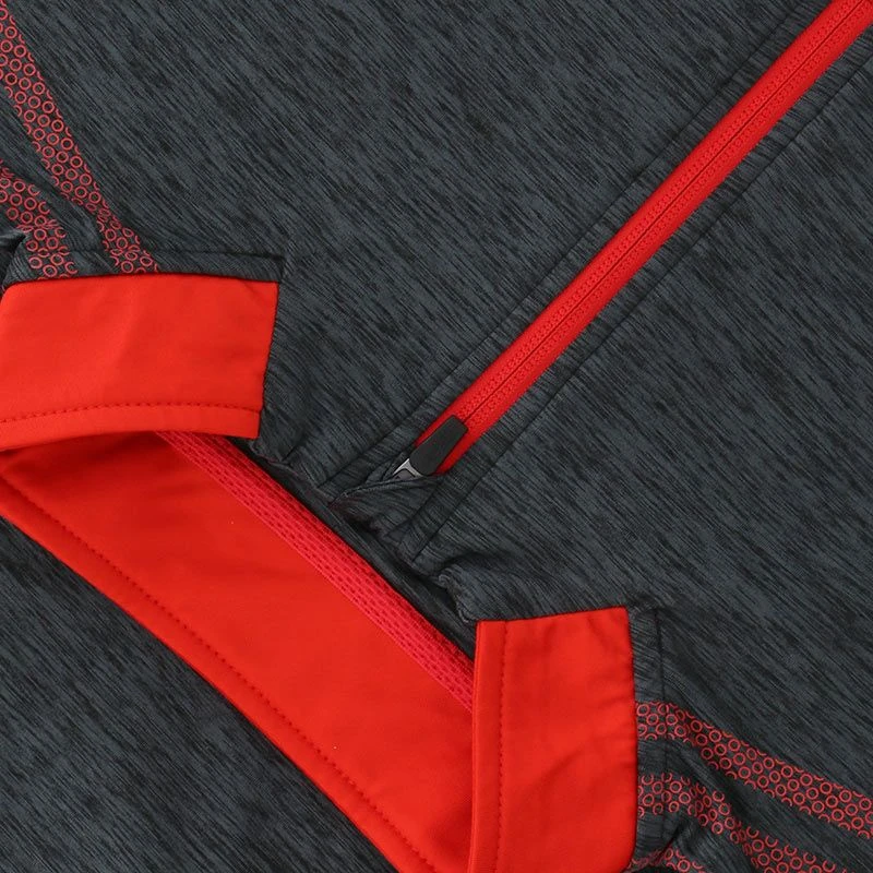 Men's Pluto Brushed Half Zip Top Black / Red - Image 5