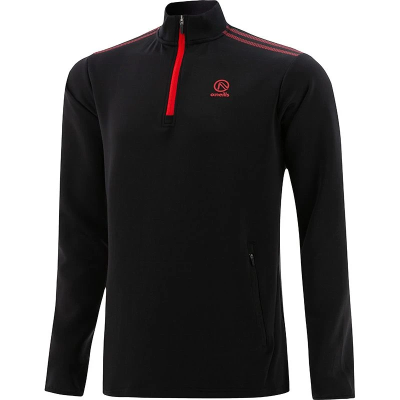 Kids' Pluto Hybrid Half Zip Top Black / Red