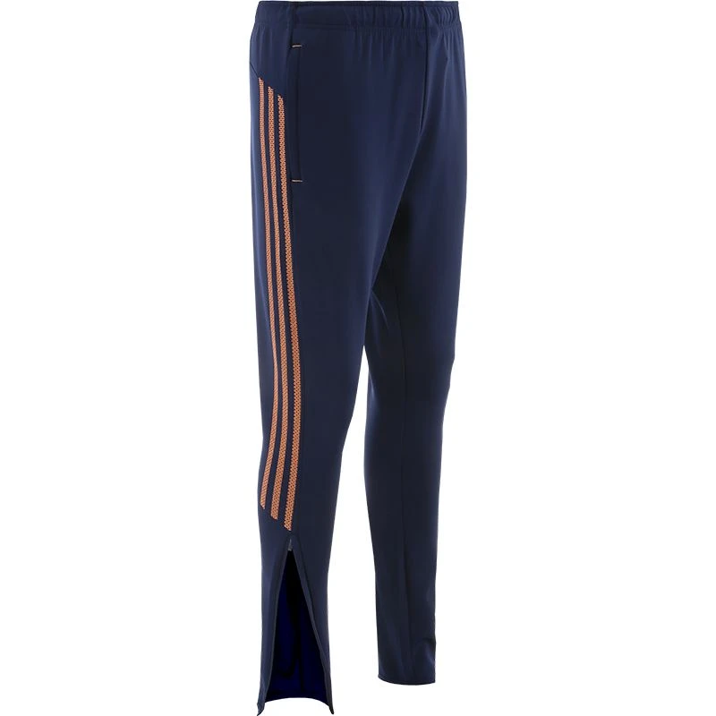 Men's Pluto Hybrid Skinny Tracksuit Bottoms Marine / Orange - Image 2