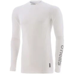 Men's Pro Body III Fleece Lined Poly Elastane Baselayer Top White / Silver