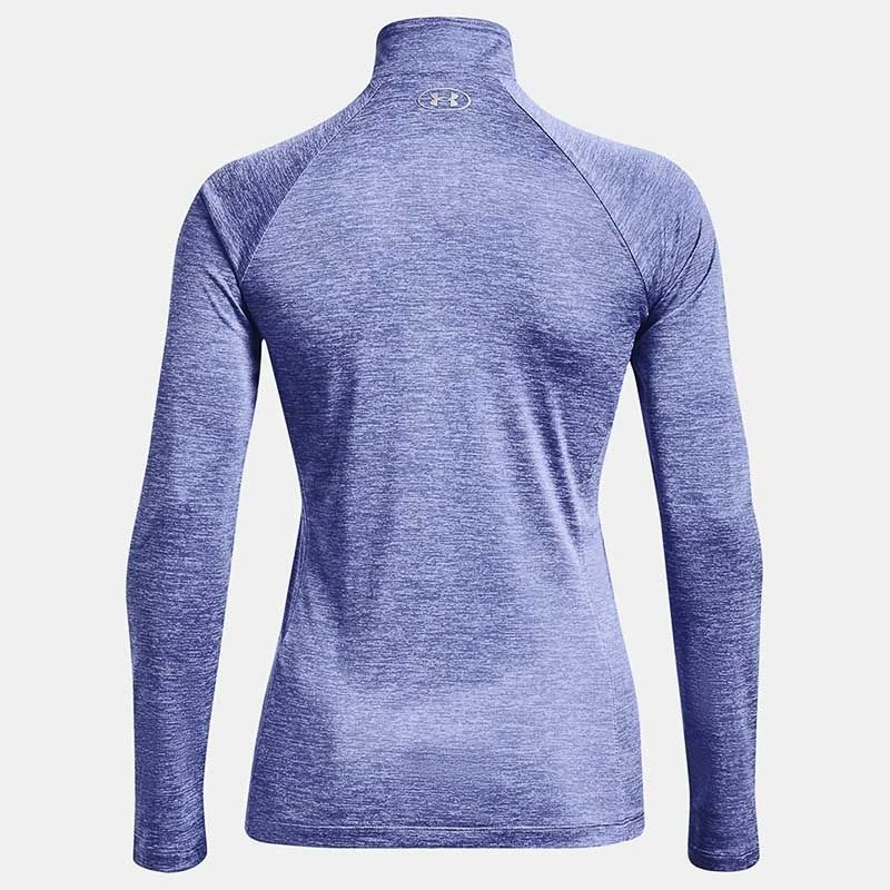 Under Armour Women's Techâ„¢ Half Zip Twist Chestnut Baja Blue / White / Metallic Silver - Image 5
