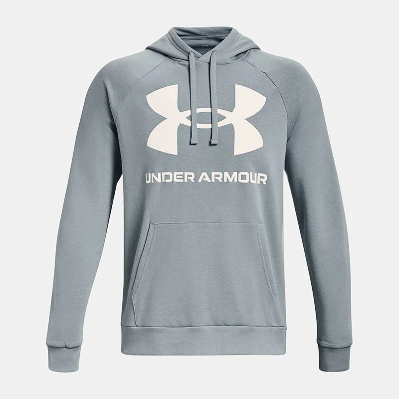 Under Armour Men's Rival Fleece Big Logo Hoodie Harbor Blue / Onyx White - Image 3