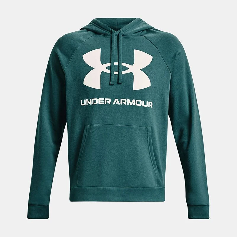 Under Armour Men's UA Rival Fleece Big Logo Hoodie Coastal Teal / Onyx White - Image 5
