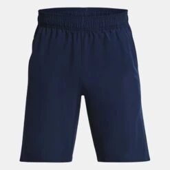 Under Armour Kids' Woven Graphic Shorts Academy / White