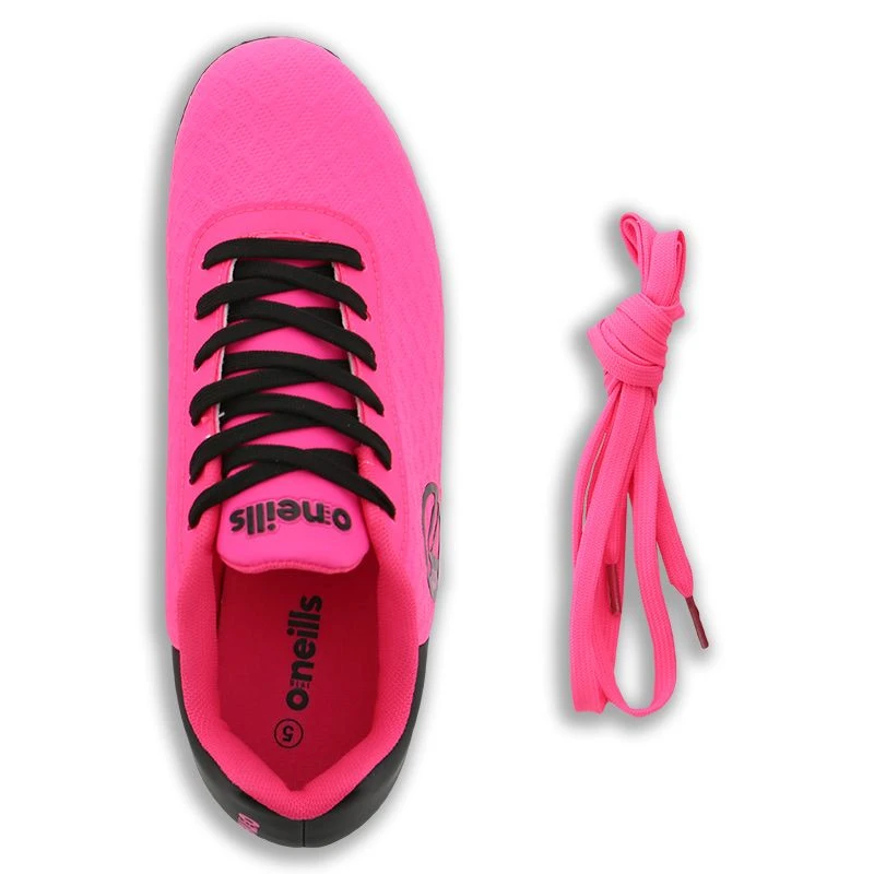 Python Astro Turf Laced Football Boots Junior Flo Pink / Black - Image 4