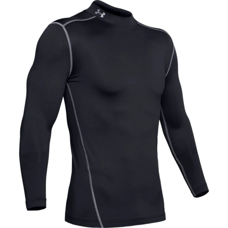 Under Armour Men's UA ColdGear® Armour Compression Mock Baselayer Black / Steel - Image 3