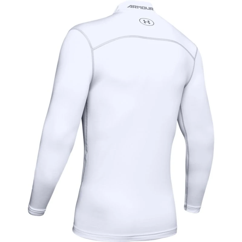 Under Armour Men's UA ColdGear® Armour Compression Mock Baselayer White / Steel - Image 5
