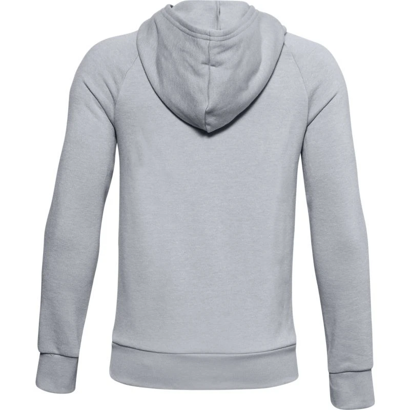 Under Armour Kids' UA Rival Fleece Big Logo Hoodie Mod Grey Light Heather / Black - Image 2