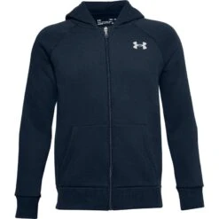 Under Armour Kids' UA Rival Cotton Full Zip Hoodie Academy / Onyx White