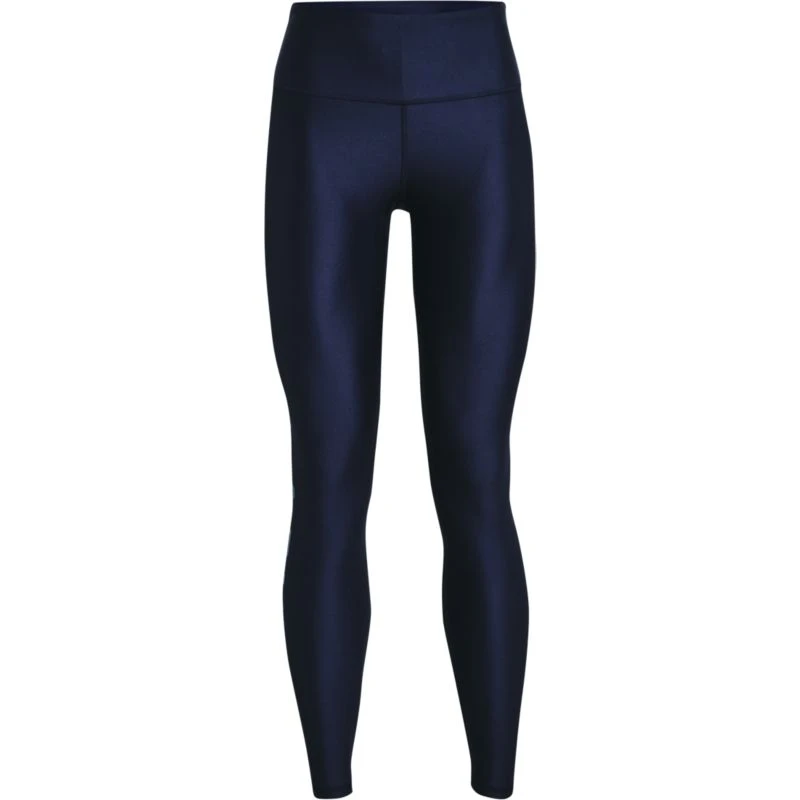 Under Armour Women's HeatGear® Armour No-Slip Waistband Branded Leggings Midnight Navy / Mineral Blue - Image 5