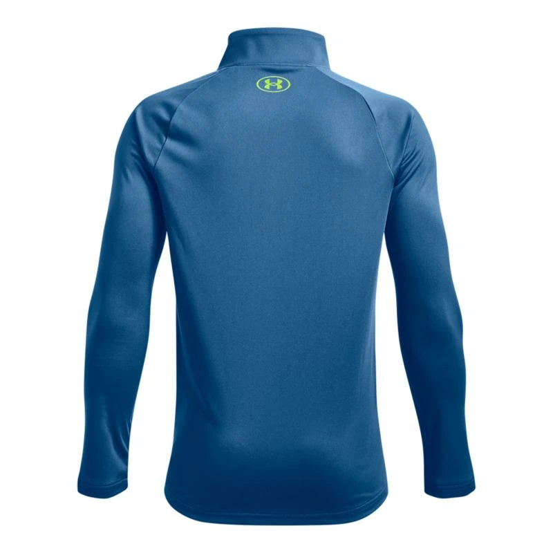 Under Armour Kids' Techâ„¢ 2.0 Half Zip Cruise Blue / High-Vis Yellow - Image 2