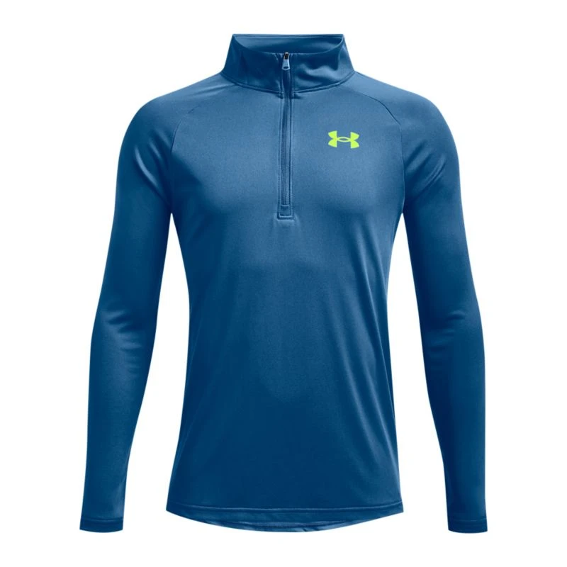 Under Armour Kids' Techâ„¢ 2.0 Half Zip Cruise Blue / High-Vis Yellow
