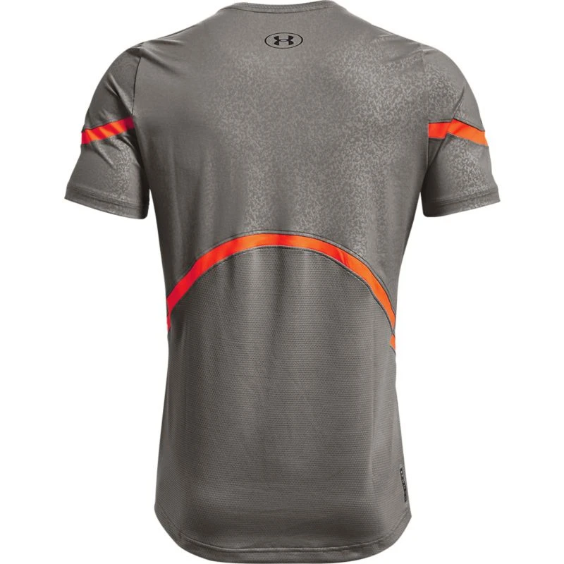 Under Armour Men's UA RUSH™ HeatGear® 2.0 Emboss T-Shirt Concrete / Black - Image 2