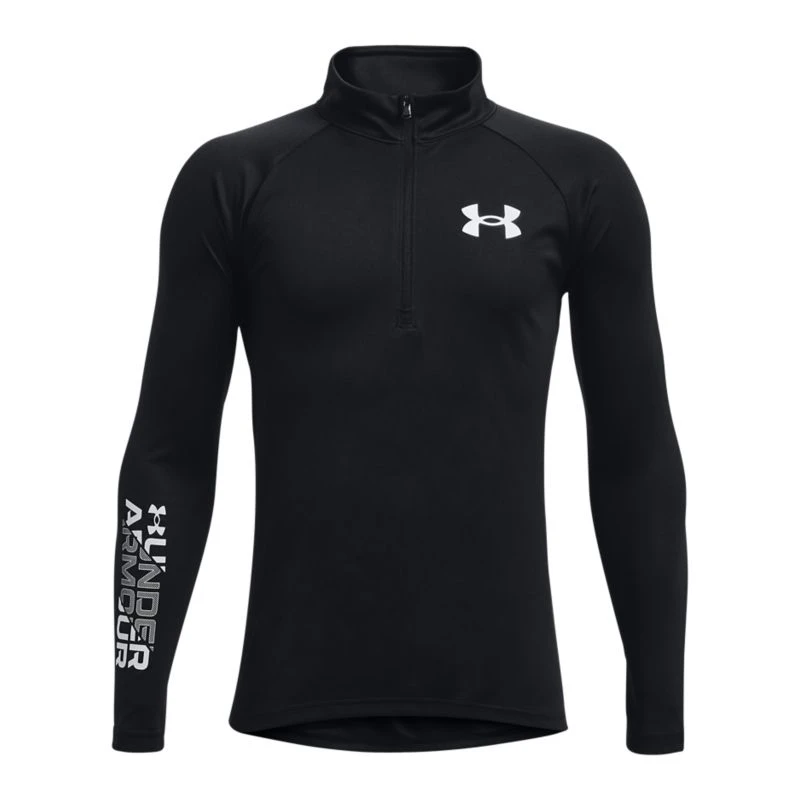 Under Armour Kids' Techâ„¢ Big Logo Half Zip Black / White