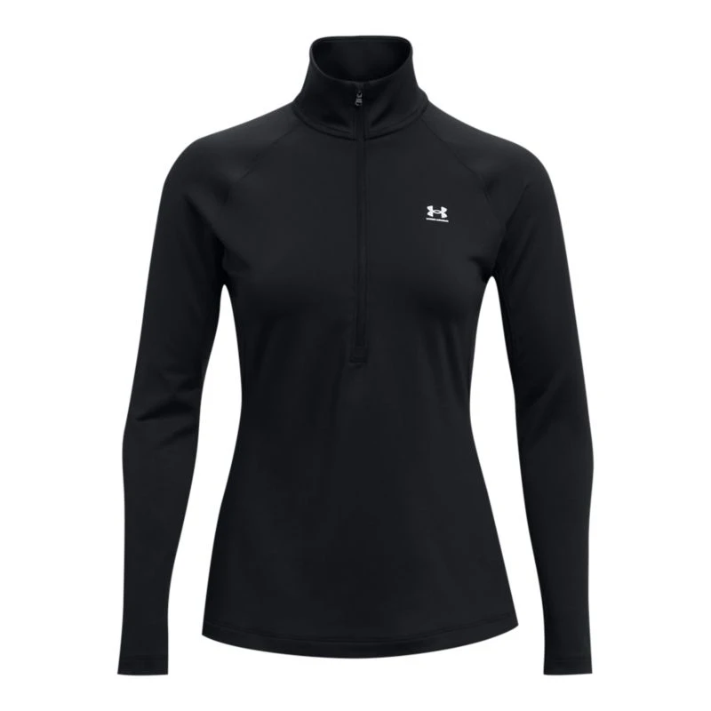 Under Armour Women's UA Authentics ColdGear® Quarter Zip Top Black / White - Image 5