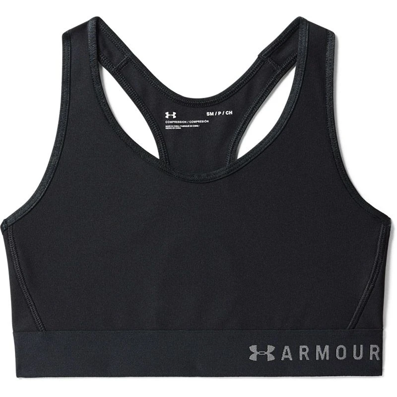 Under Armour Women's Armour Mid Bra Black / Metallic Silver - Image 3