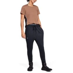 Under Armour Women's Tech Colour Block Short Sleeve T-Shirt Brown