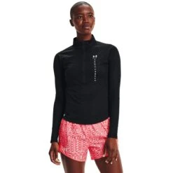 Under Armour Women's UA Speed Stride Attitude Half Zip Top Black / White / Reflective
