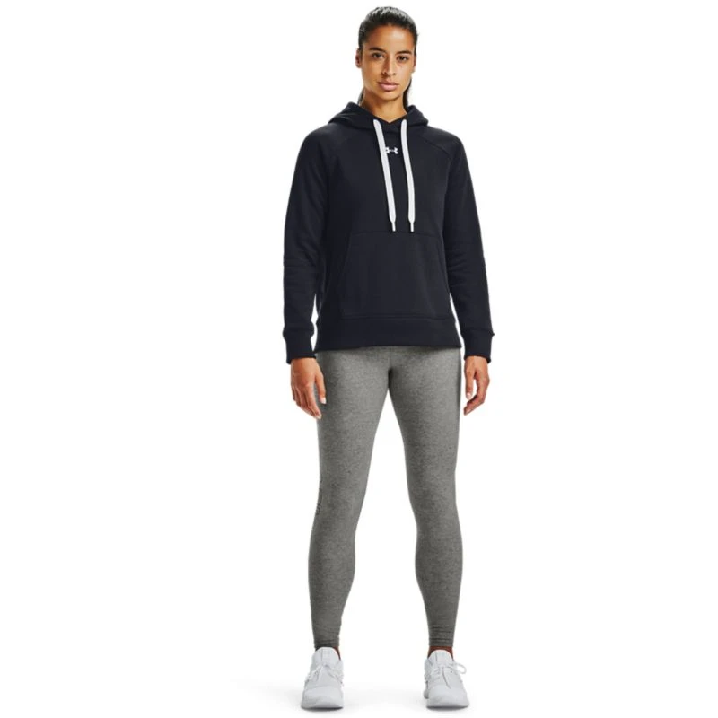 Under Armour Women's UA Rival Fleece HB Hoodie Black / White - Image 4