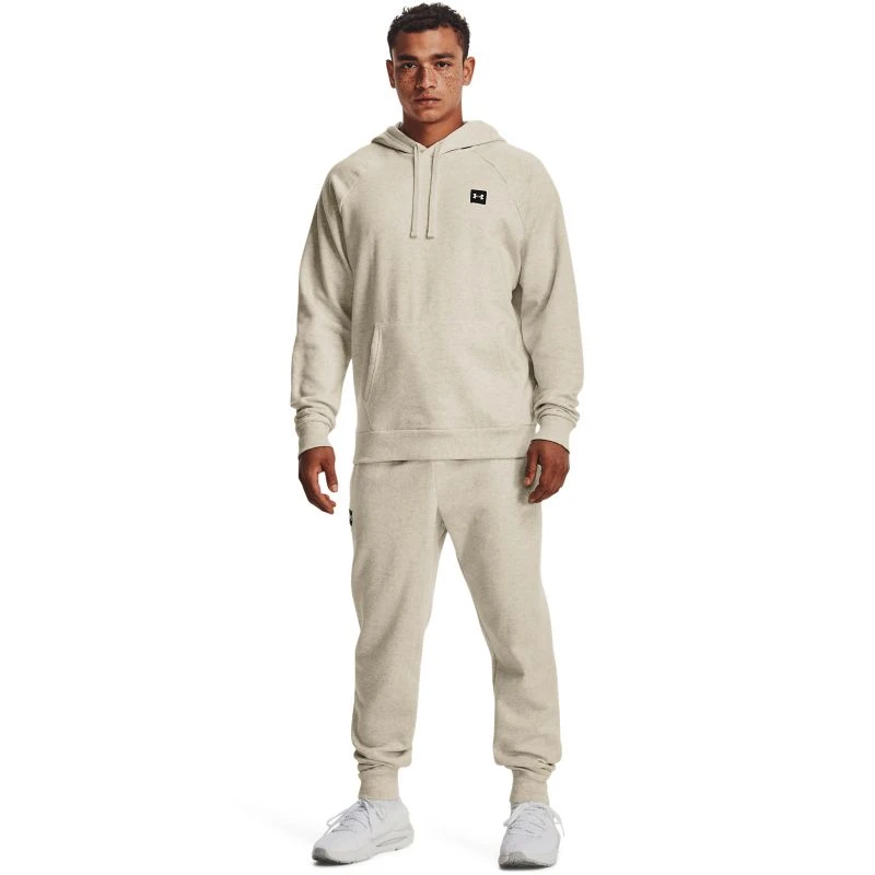 Under Armour Men's Rival Fleece Hoodie Stone / Onyx White - Image 4