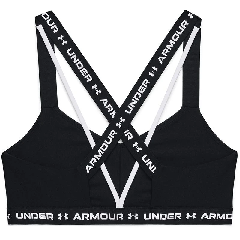Under Armour Women's Cross Back Low Sports Bra Black / White - Image 5