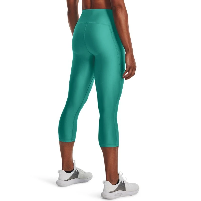 Under Armour Women's HeatGear® Armour No-Slip Waistband Capri Leggings Neptune / Sea Mist - Image 2