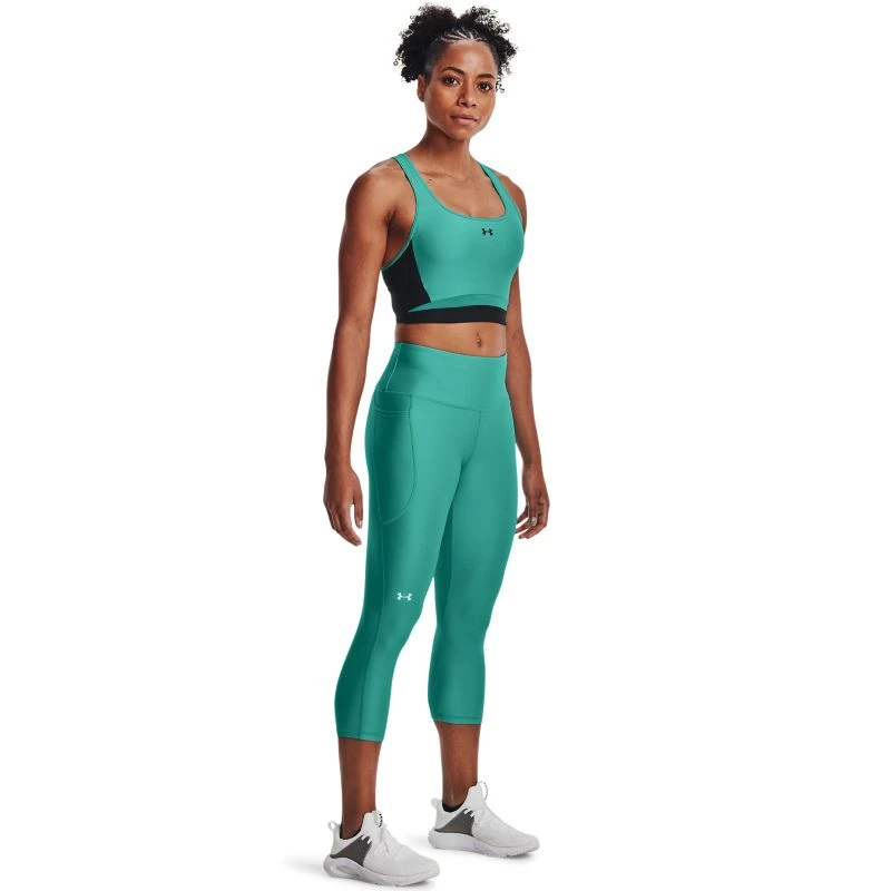 Under Armour Women's HeatGear® Armour No-Slip Waistband Capri Leggings Neptune / Sea Mist - Image 3