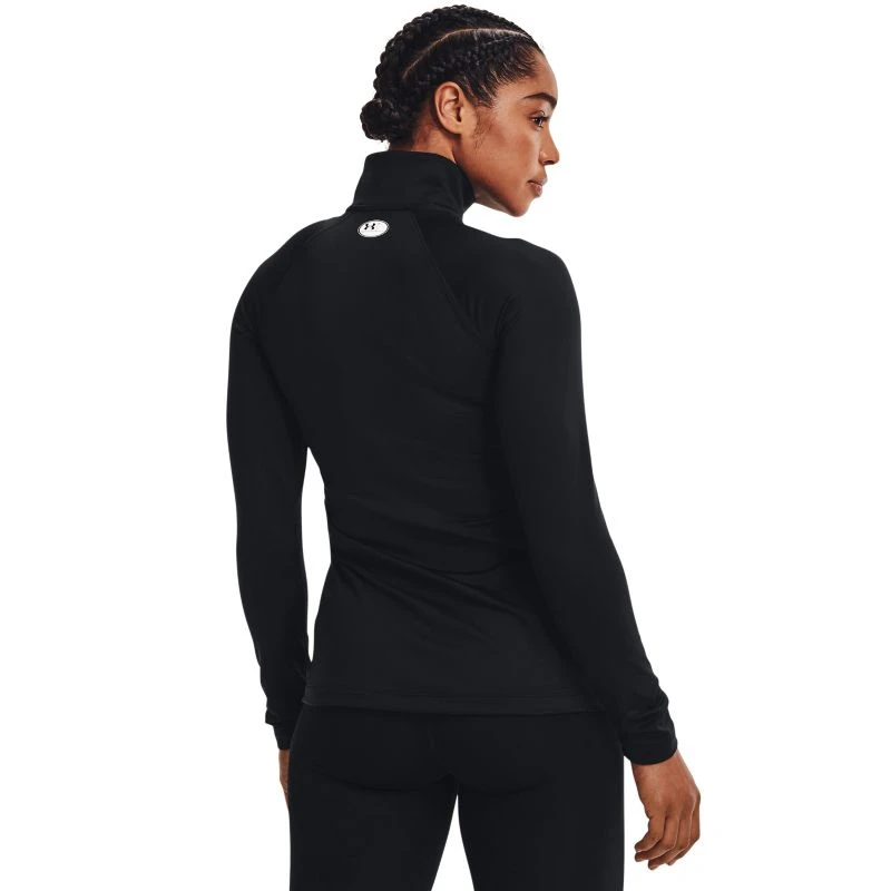 Under Armour Women's UA Authentics ColdGear® Quarter Zip Top Black / White - Image 2